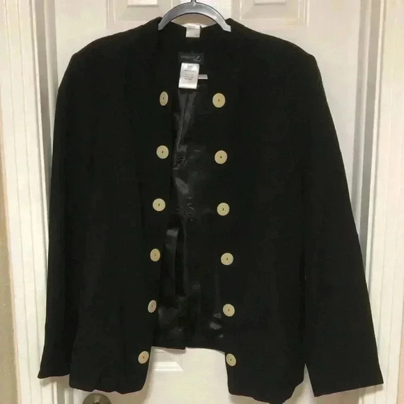 Short blazer w. decorative buttons black - Picture 2 of 11